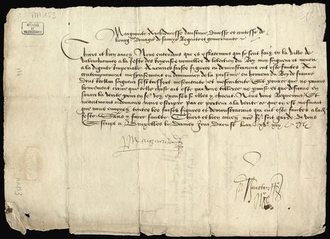 Lettre de Marguerite d’Autriche, gouvernante des Pays-Bas, 31 août 1519